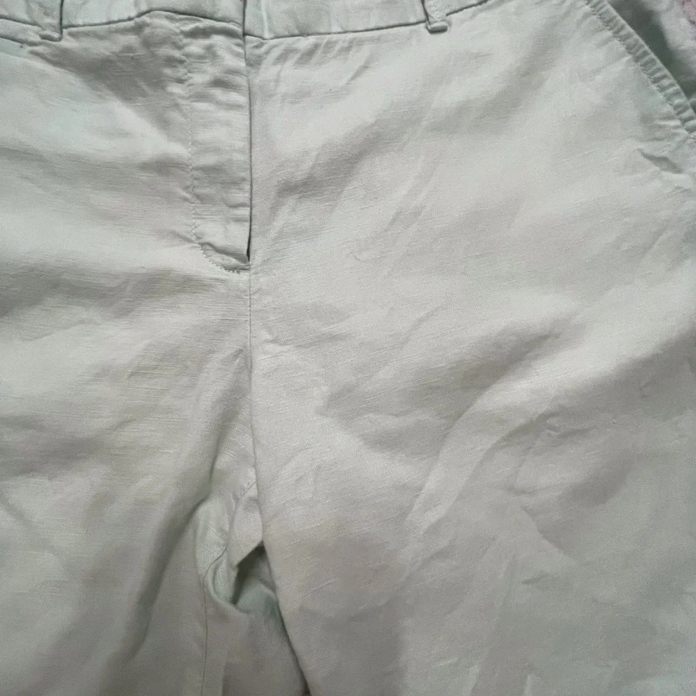 Mint green linen cotton Gap boyfriend roll up short 9 inch inseam - Picture 4 of 8